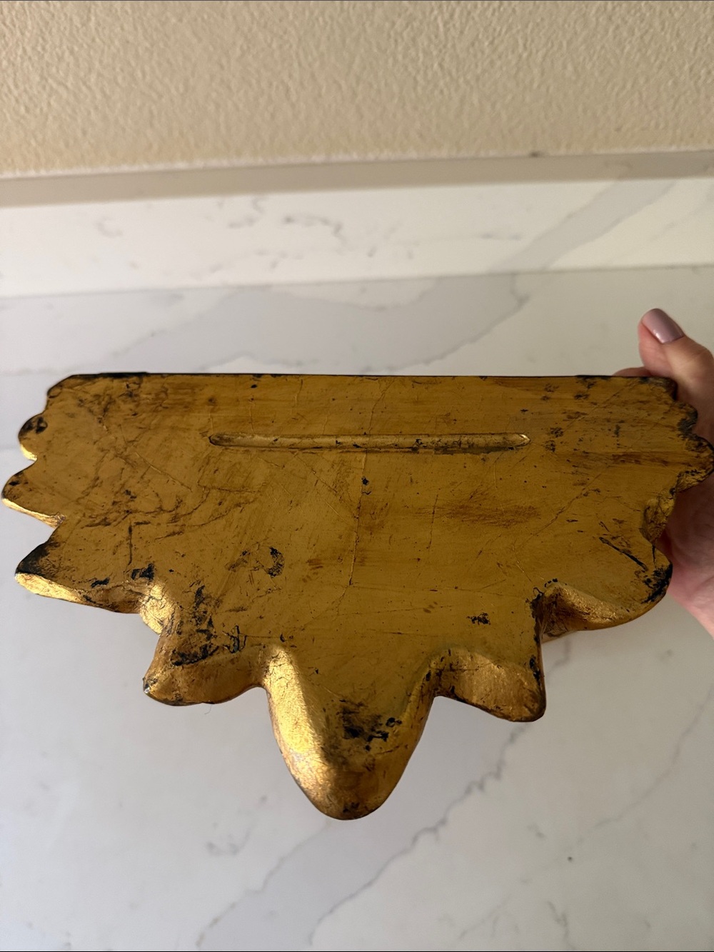 Vintage Ethan Allen Home Interiors Gold Gilded Ornate Corbel Shelf Decor - Picture 4 of 8